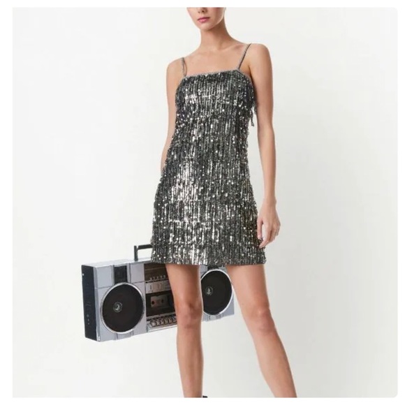 ALICE + OLIVIA Chicago Sequined Fringe Mini Dress - Picture 11 of 17